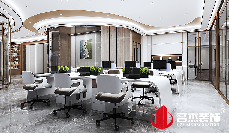 盛开办公区域装建设计成效