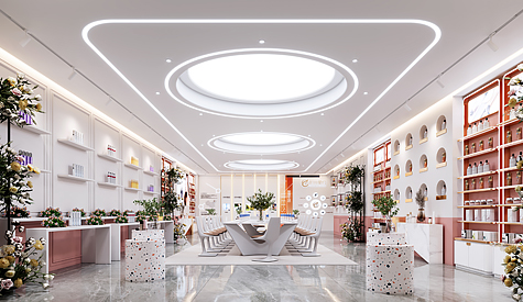 广州时尚星约化妆品办公室装建设计